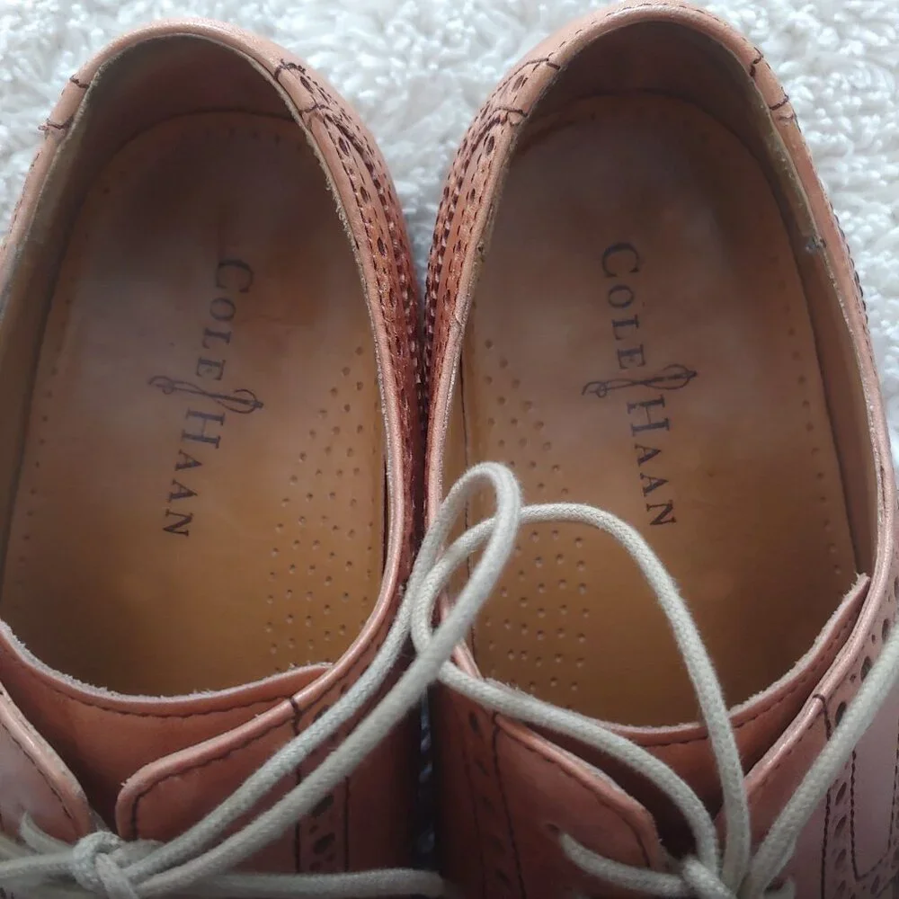 Cole Haan Giraldo Air Mens 11 M Wingtip Oxfords Dress Shoes Leather C09303 Brown